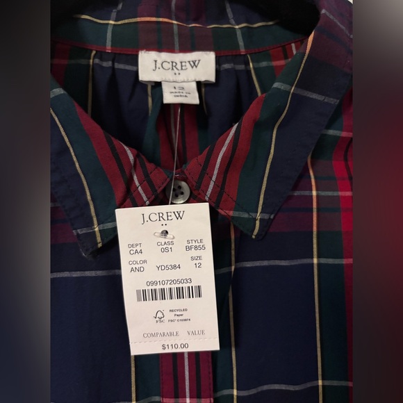 J. Crew Multicolor Plaid Shirt Dress - Picture 2 of 9